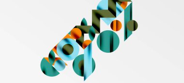 Geometrik neo desenler. Kapaklar, afişler, el ilanları ve posterler ve diğer şablonlar için soyut arkaplan