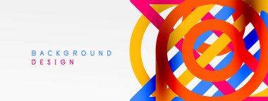 Soyut arkaplan - renkli çember çizgileri teknoloji veya iş dijital şablonu