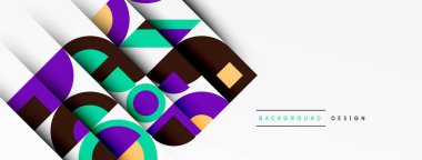 Geometrik tasarım soyut arkaplan - dairelerin kareleri