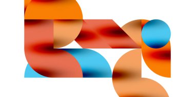 Teknik, dairesel şekilleri, geometrik sanatı en aza indirir. Vektör modern çemberler