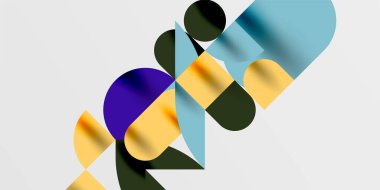 Daireler, yarı daireler, kareler ve yuvarlak şekiller mozaik tekno sanat eserleri. Duvar Kağıdı, Sancak, Arkaplan, Kart, Kitap İllüstrasyonu, İniş Sayfası