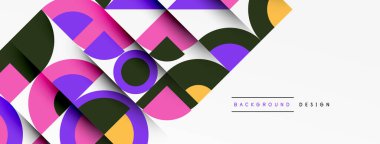 Geometrik tasarım soyut arkaplan - dairelerin kareleri