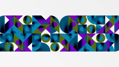 Renkli üçgenler kare geometrik tasarımı daire içine alır. Duvar kağıdı, afiş, arkaplan, kart, kitap illüstrasyonu, iniş sayfası için soyut arkaplan