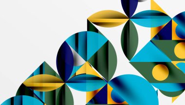 Neo memphis geometrik deseni daireler, kareler ve çizgilerle. Kapaklar, afişler, el ilanları ve posterler ve diğer şablonlar için pop sanatları soyut arka plan