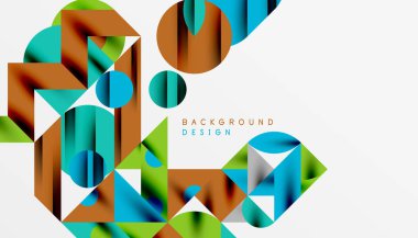 Neo memphis geometrik deseni daireler, kareler ve çizgilerle. Kapaklar, afişler, el ilanları ve posterler ve diğer şablonlar için pop sanatları soyut arka plan