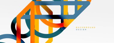 Soyut arkaplan - çizgilerden oluşan renkli geometrik şekiller. Teknoloji veya iş dijital şablonu