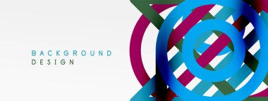 Soyut arkaplan - renkli çember çizgileri teknoloji veya iş dijital şablonu