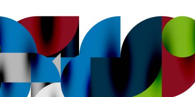 Teknik, dairesel şekilleri, geometrik sanatı en aza indirir. Vektör modern çemberler