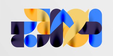 Daireler, yarı daireler, kareler ve yuvarlak şekiller mozaik tekno sanat eserleri. Duvar Kağıdı, Sancak, Arkaplan, Kart, Kitap İllüstrasyonu, İniş Sayfası