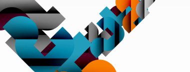 Soyut arkaplan. Siyah gölge çizgileri efektli renkli geometrik eğriler