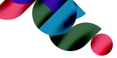 Teknik, dairesel şekilleri, geometrik sanatı en aza indirir. Vektör modern çemberler