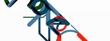 Soyut arkaplan. Çemberler ve renkli yuvarlak çizgiler. Doğrusal geometrik minimal tasarım