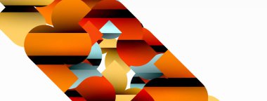 Beyaz üzerinde renkli geometrik şekiller