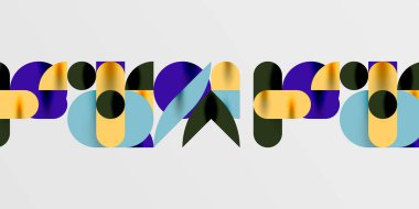 Daireler, yarı daireler, kareler ve yuvarlak şekiller mozaik tekno sanat eserleri. Duvar Kağıdı, Sancak, Arkaplan, Kart, Kitap İllüstrasyonu, İniş Sayfası