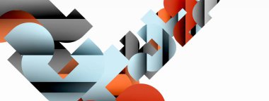 Soyut arkaplan. Siyah gölge çizgileri efektli renkli geometrik eğriler