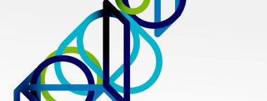 Soyut arkaplan - renkli çember çizgileri teknoloji veya iş dijital şablonu