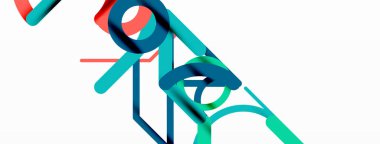 Soyut arkaplan. Çemberler ve renkli yuvarlak çizgiler. Doğrusal geometrik minimal tasarım