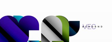 Beyaz üzerinde renkli geometrik şekiller