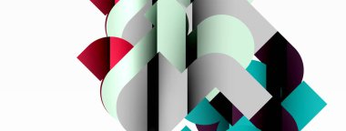 Soyut arkaplan. Siyah gölge çizgileri efektli renkli geometrik eğriler