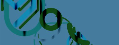 Soyut arkaplan. Çemberler ve renkli yuvarlak çizgiler. Doğrusal geometrik minimal tasarım