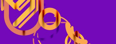 Soyut arkaplan. Çemberler ve renkli yuvarlak çizgiler. Doğrusal geometrik minimal tasarım