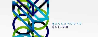 Soyut arkaplan - renkli çember çizgileri teknoloji veya iş dijital şablonu