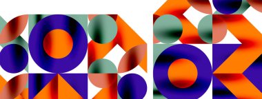 Daire deseni, çizgiler ve oklarla yuvarlak elementler Duvar kağıdı, pankart, arkaplan veya iniş için bileşimi