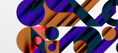 Geometrik neo desenler. Kapaklar, afişler, el ilanları ve posterler ve diğer şablonlar için soyut arkaplan
