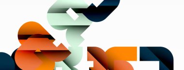 Beyaz üzerinde renkli geometrik şekiller