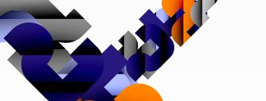 Soyut arkaplan. Siyah gölge çizgileri efektli renkli geometrik eğriler