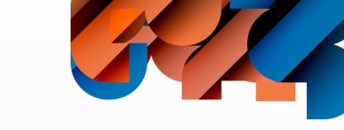 Beyaz üzerinde renkli geometrik şekiller