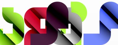 Beyaz üzerinde renkli geometrik şekiller