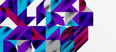 Geometrik neo desenler. Kapaklar, afişler, el ilanları ve posterler ve diğer şablonlar için soyut arkaplan