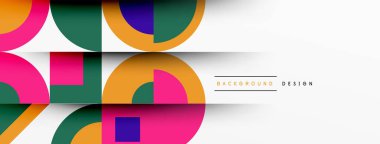 Geometrik tasarım soyut arkaplan - dairelerin kareleri