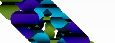 Beyaz üzerinde renkli geometrik şekiller