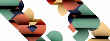 Soyut arkaplan. Siyah gölge çizgileri efektli renkli geometrik eğriler