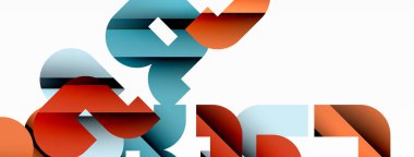 Soyut arkaplan. Siyah gölge çizgileri efektli renkli geometrik eğriler