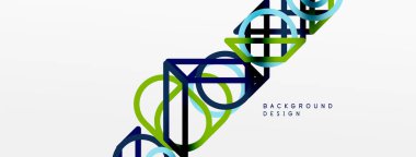 Soyut arkaplan - çizgilerden oluşan renkli geometrik şekiller. Teknoloji veya iş dijital şablonu