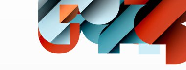 Soyut arkaplan. Siyah gölge çizgileri efektli renkli geometrik eğriler