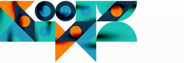 Renkli daireler, çizgiler, oklar, üçgenler ve diğer geometrik şekiller. Duvar Kağıdı, Sancak, Arkaplan, Kart, Kitap İllüstrasyonu, İniş Sayfası