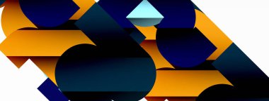 Beyaz üzerinde renkli geometrik şekiller