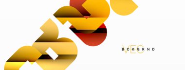 Beyaz üzerinde renkli geometrik şekiller