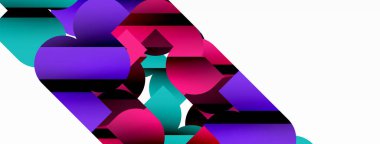 Beyaz üzerinde renkli geometrik şekiller