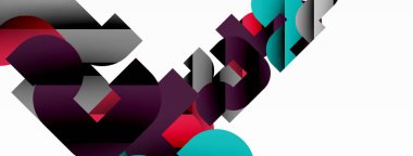 Soyut arkaplan. Siyah gölge çizgileri efektli renkli geometrik eğriler