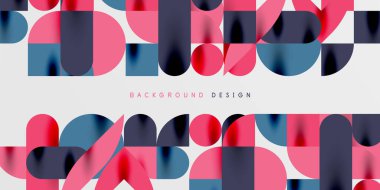 Daireler, yarı daireler, kareler ve yuvarlak şekiller mozaik tekno sanat eserleri. Duvar Kağıdı, Sancak, Arkaplan, Kart, Kitap İllüstrasyonu, İniş Sayfası