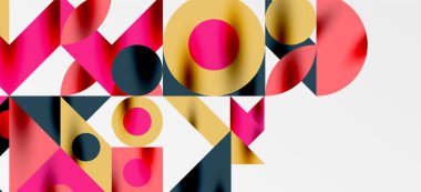 Geometrik neo desenler. Kapaklar, afişler, el ilanları ve posterler ve diğer şablonlar için soyut arkaplan