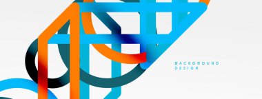 Soyut arkaplan - renkli çember çizgileri teknoloji veya iş dijital şablonu