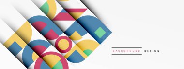 Geometrik tasarım soyut arkaplan - dairelerin kareleri