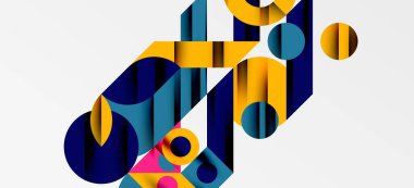 Geometrik neo desenler. Kapaklar, afişler, el ilanları ve posterler ve diğer şablonlar için soyut arkaplan