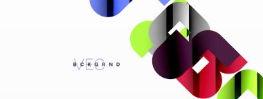 Beyaz üzerinde renkli geometrik şekiller